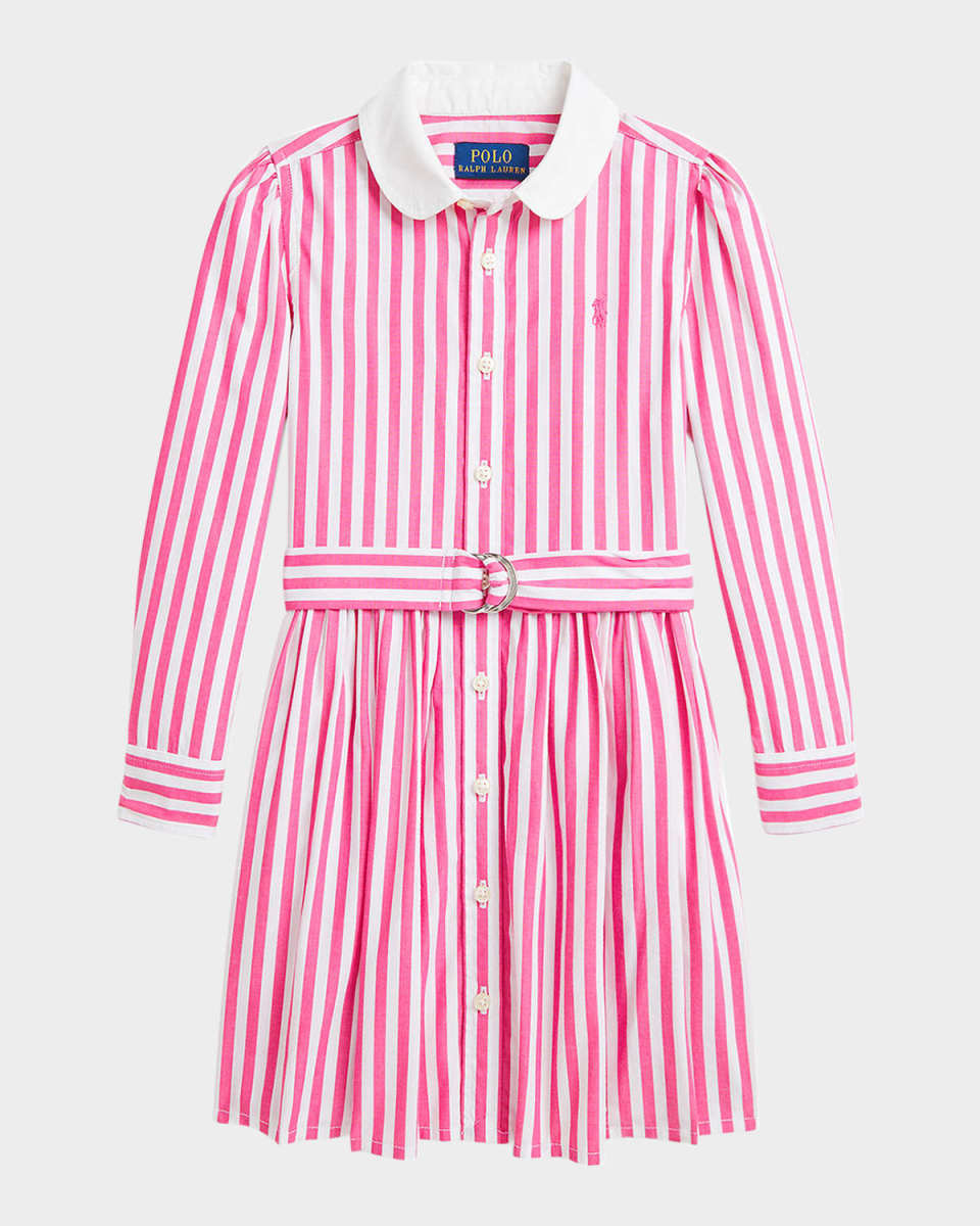 Girl's Striped Belted Dress, Size 2-6X